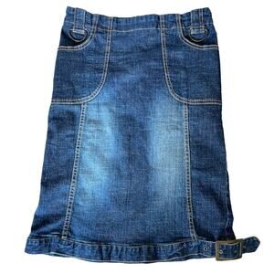 Angie Y2K Buckle Hem Denim Pencil Skirt size Medium